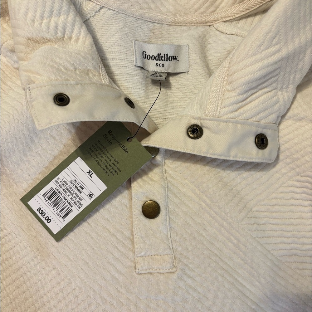 Goodfellow & Co Cream Button-Collar Sweater - Picture 9 of 11